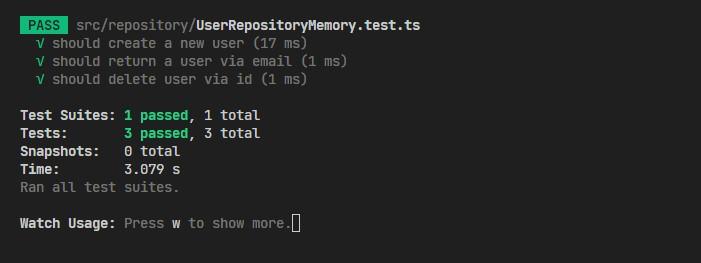 User Repository Memory Tests
